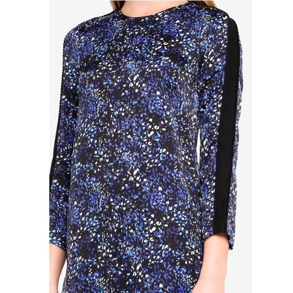 Banana Republic Lace Trim Shift Dress Blue Print - Picture 4 of 10